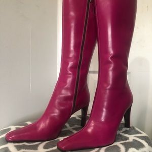 Pink Donald J. Pliner designer heeled boots